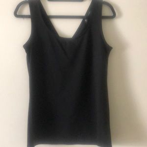 Womens Size Large black V back tank top by INC.